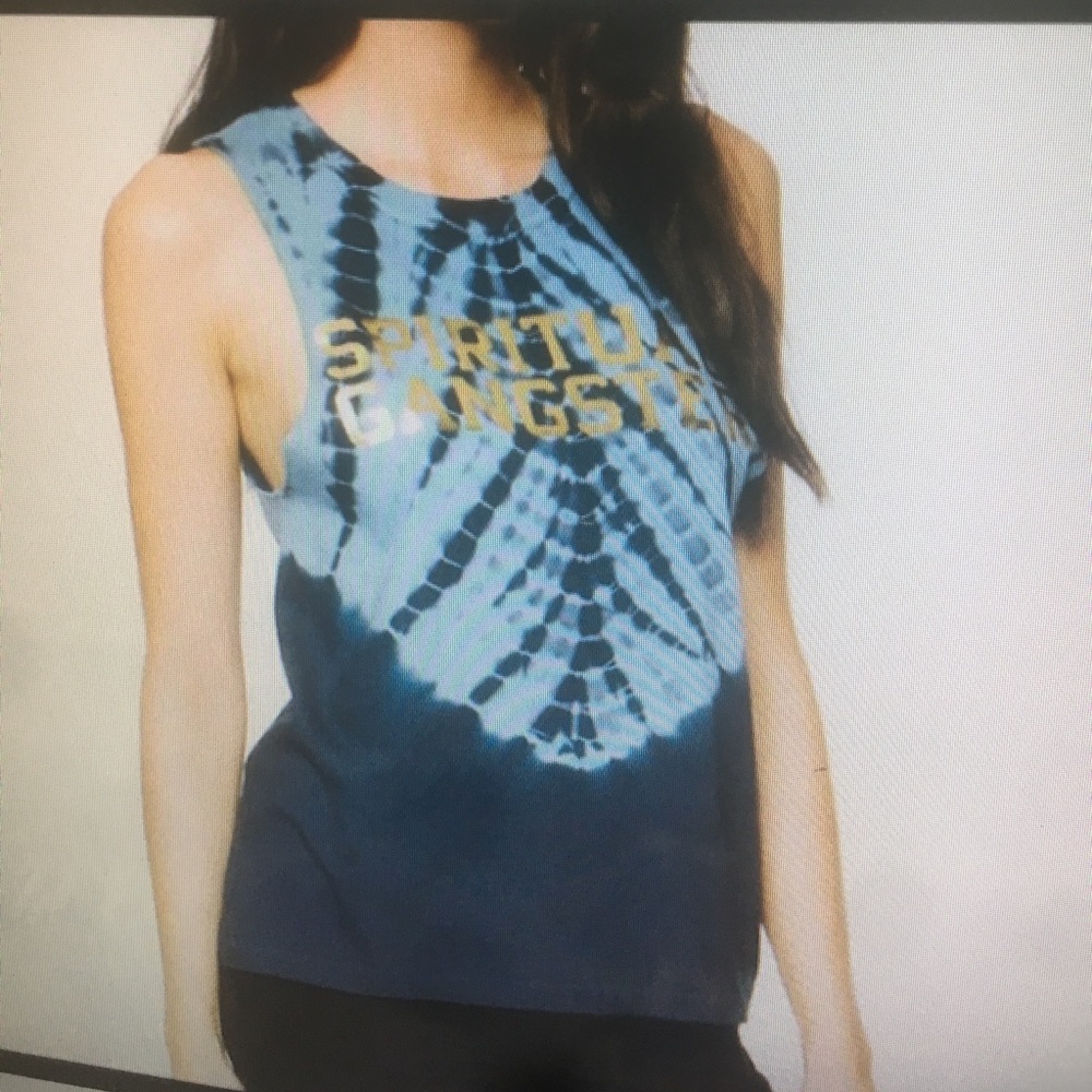 Spirtual gangster tie dye tank varsity logo tank t